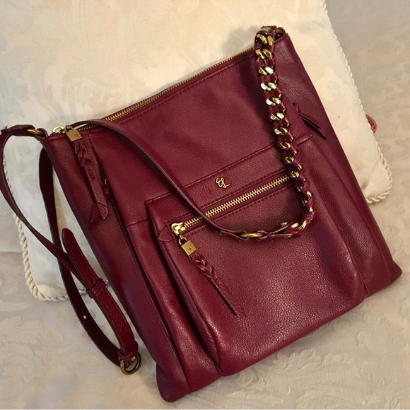Elliott Lucca Handbags - ELLIOTT LUCCA Beautiful!!! BURGUNDY LEATHER CROSSBODY